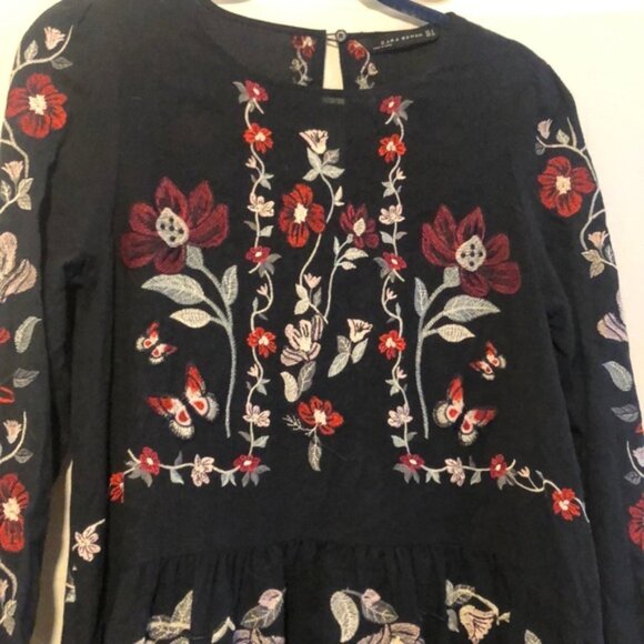 Zara Embroidered Cottagecore Dress  Small - Picture 3 of 8